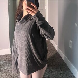 Gray Turtleneck Sweater